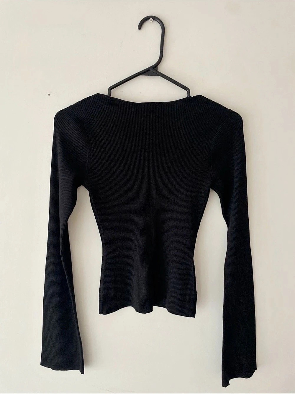 Acne Studios Chain-Embellished Leather-Trimmed Ribbed-Knit Sweater Ribbed-Knit - Picture 8 of 8